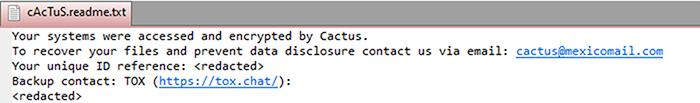 Ransomware Cactus Evades Detection