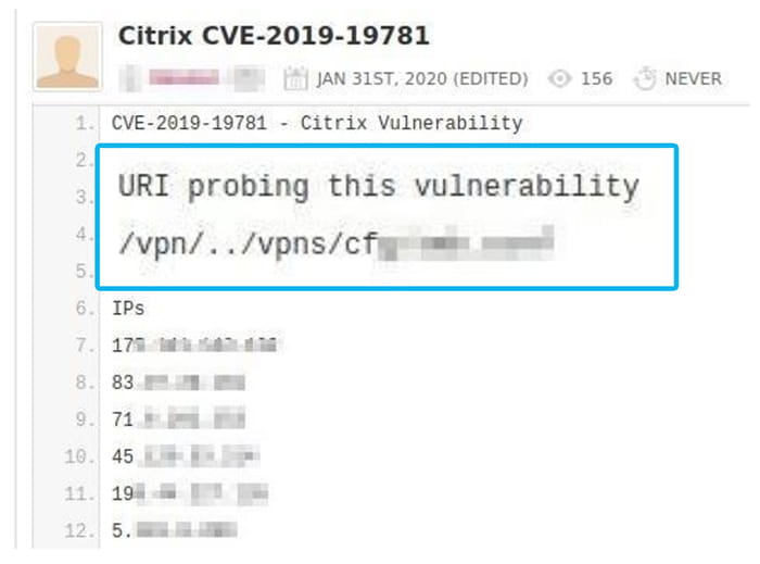 Vulnerable Citrix User IP Addresses Exposed 