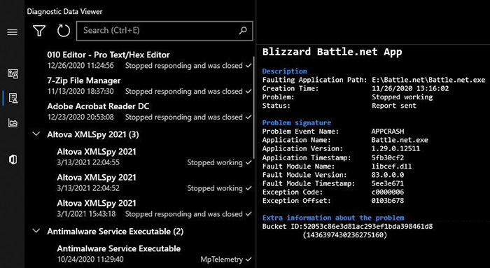Diagnostic Data Viewer Overview