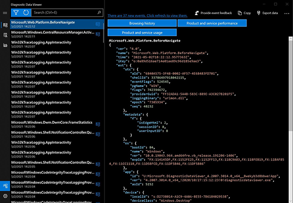 Diagnostic Data Viewer Overview
